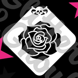 Glitter and Ghouls Face Painting Stencil- Rose Mini