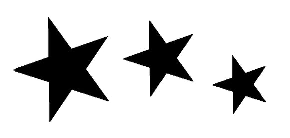 Glitter Tattoo Stencil -  3 star curve