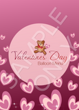 Valentines Day Balloon Twisting Menu - double side printed and laminated