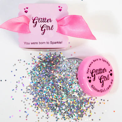 Glitter Girl Biodegradable Eco Glitter-  Silver Sparkle Chunky