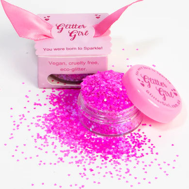 Glitter Girl Biodegradable Eco Glitter- Sweet Heart- pink hearts 10g NEW