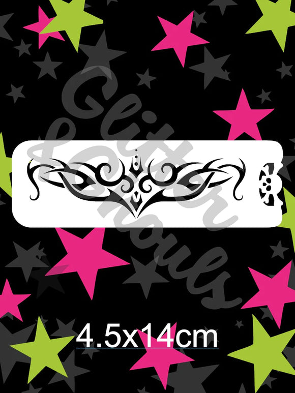 Glitter and Ghouls face painting stencil- Tribal Crown or arm wrap