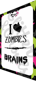 Glitter and Ghouls Face Painting Stencil-  I love brains