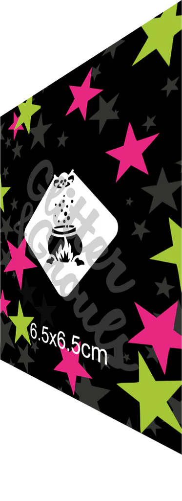 Glitter and Ghouls Face Painting Stencil- Witches Brew Cauldron