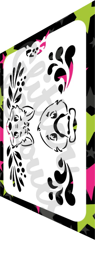 Glitter and Ghouls Face Painting Stencil- Dingo and Platypus crowns