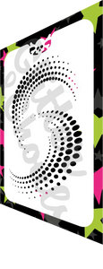 Glitter and Ghouls Face Painting Stencil-  halftone disks