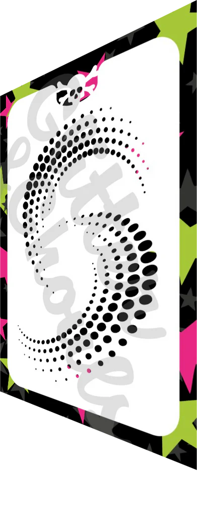Glitter and Ghouls Face Painting Stencil-  halftone disks