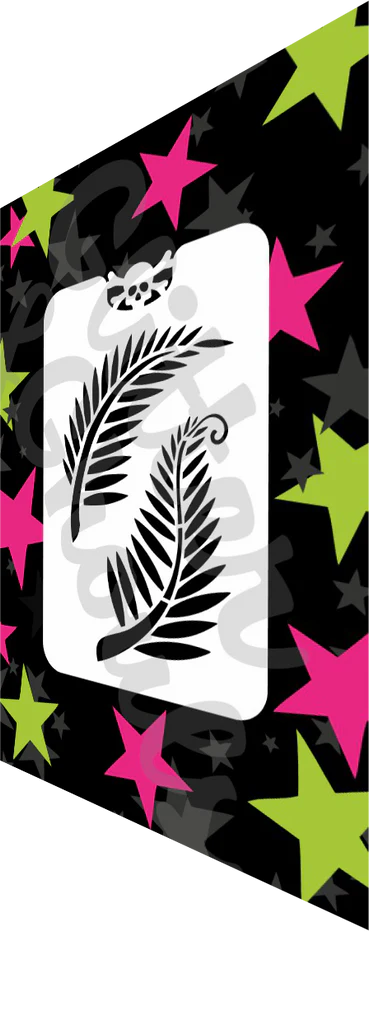 Glitter and Ghouls Face Painting Stencil- Ferns