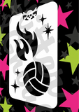 Glitter and Ghouls Face Painting Stencil- Flaming Netball