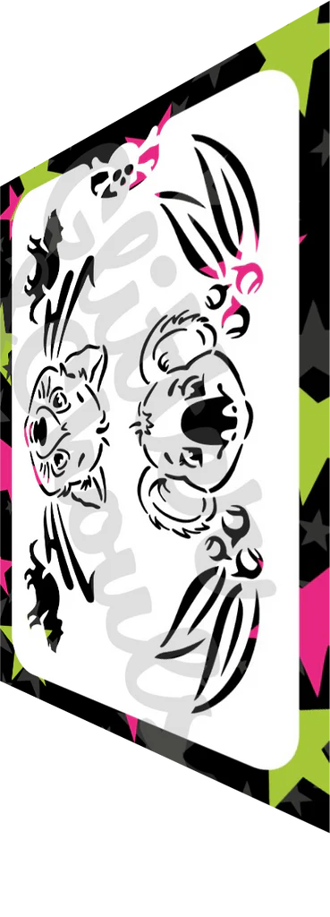 Glitter and Ghouls Face Painting Stencil- koala and taz devil  crowns
