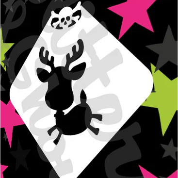 Glitter and Ghouls Face Painting Stencil- 739- Rudolph (body)