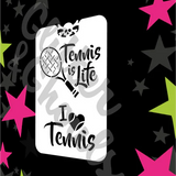 Glitter and Ghouls Face Painting Stencil- Tennis 2