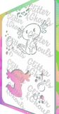 Glitter and Ghouls Face Painting Stencil-  924- Axolotyl and Bubbles
