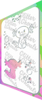 Glitter and Ghouls Face Painting Stencil-  924- Axolotyl and Bubbles
