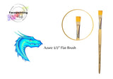 Face Painting Hub UK- Azure Face painting Brush- Flat 1/2- Made in Britain