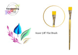 Face Painting Hub UK- Azure Face painting Brush- Flat 5/8- Made in Britain