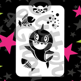 Glitter and Ghouls Face Painting Stencil- Baby shark