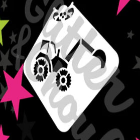 Glitter and Ghouls Face Painting Stencil- Backhoe