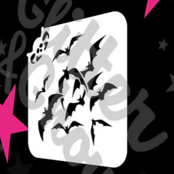 Glitter and Ghouls Face Painting Stencil- cloud of bats