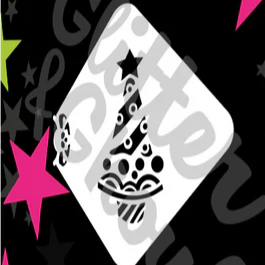 Glitter and Ghouls Face Painting Stencil- Bauble Tree