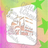 Glitter and Ghouls Face Painting Stencil-879- Big Rig Truck