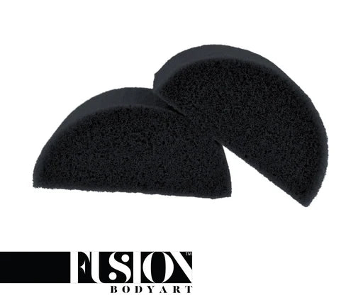Fusion Body Art - Half Round Face Paint Sponge 2PK- Charcoal