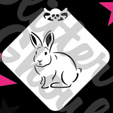Glitter and Ghouls Face Painting Stencil- 530- bunny mini