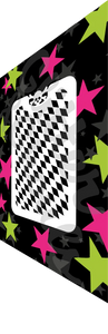 Glitter and Ghouls Face Painting Stencil-  Festivak Checkers Petite