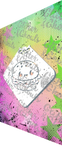 Glitter and Ghouls Face Painting Stencil- Chibi Burger 974