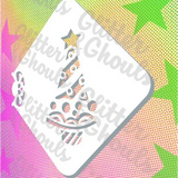 Glitter and Ghouls Face Painting Stencil- Christmas Bauble Tree 861