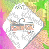 Glitter and Ghouls Face Painting Stencil- 834- Christmas Truck (With Christmas tree in back)