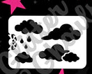 Glitter and Ghouls Face Painting Stencil- clouds