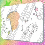 Glitter and Ghouls Face Painting Stencil-  914 Cockatiel