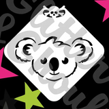 Glitter and Ghouls Face Painting Stencil- Cutie Koala Face