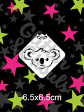 Glitter and Ghouls Face Painting Stencil- Cutie Koala Face