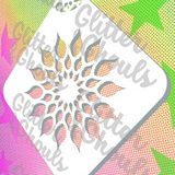 Glitter and Ghouls Face Painting Stencil- 840- Dahlia Mandala