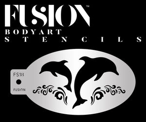 Fusion Body Art  Face Painting Stencil- Dancing Dolphin  FS18