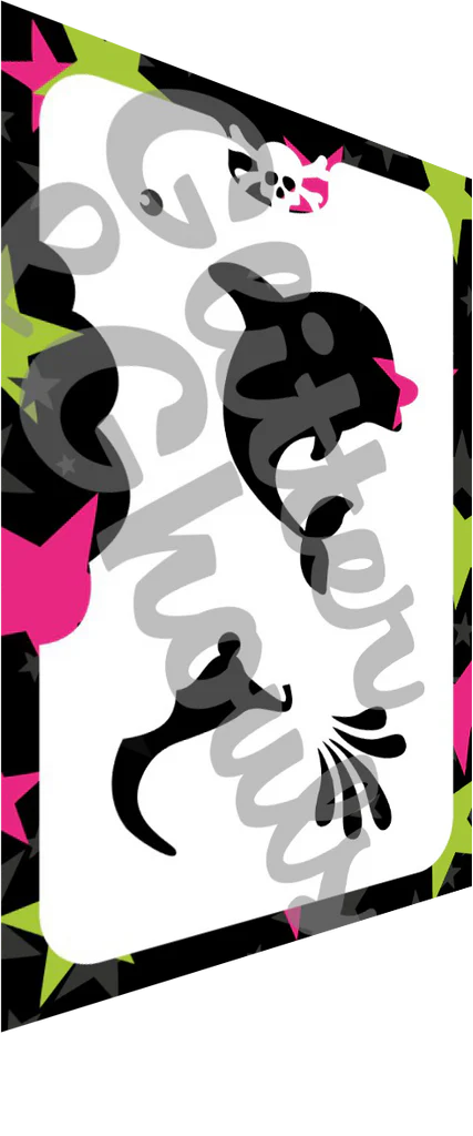 Glitter and Ghouls Face Painting Stencil- Dolphin Chibi