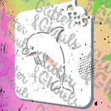 Glitter and Ghouls Face Painting Stencil- 006 Dolphin