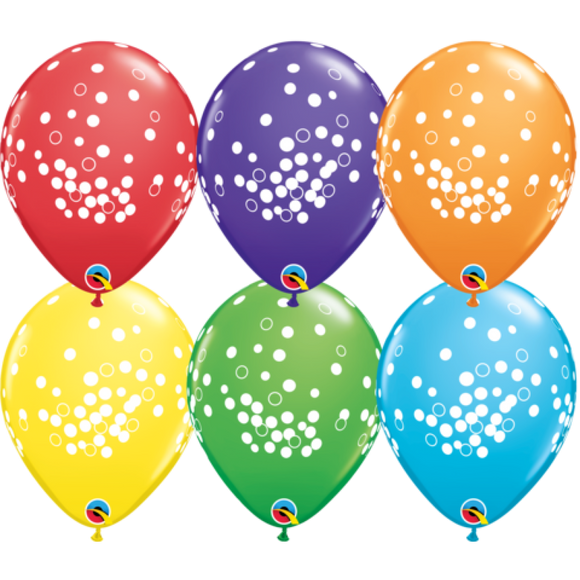 Qualatex 30cm Confetti Dots Round Balloons pack of 25. I use these for Octopus bodies!