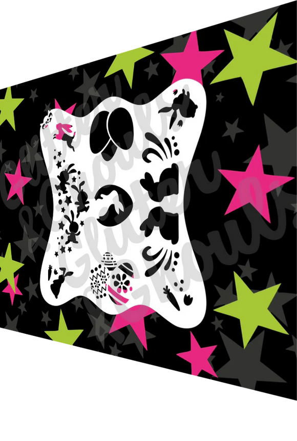Glitter and Ghouls Face Painting Stencil- Easter scene