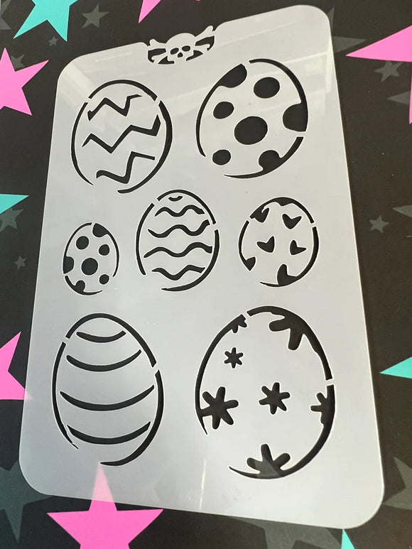 Glitter and Ghouls Face Painting Stencil- Easter Eggys