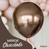 Kalisan 12cm Round Balloons  Mirror Chocolate  pack of 100- perfect for Christmas Wands