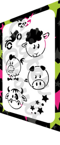 Glitter and Ghouls Face Painting Stencil- Farm Fun