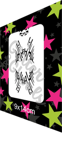 Glitter and Ghouls Face Painting Stencil- Tribal Fighter Embellishment 315