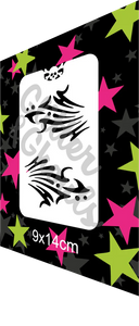 Glitter and Ghouls Face Painting Stencil- Embellishment Fire 316