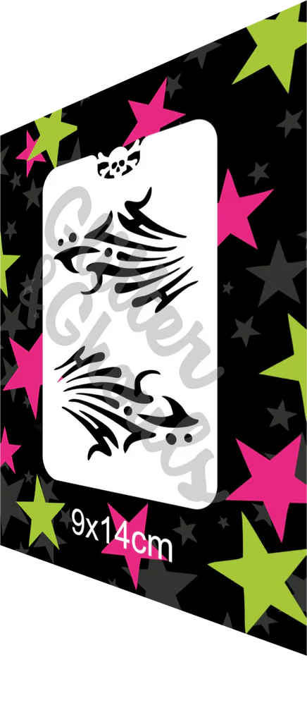 Glitter and Ghouls Face Painting Stencil- Embellishment Fire 316