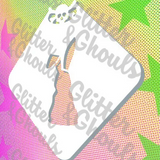 Glitter and Ghouls Face Painting Stencil- 842- Floppy Bunny