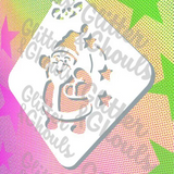 Glitter and Ghouls Face Painting Stencil- 836- Fun Santa