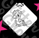 Glitter and Ghouls Face Painting Stencil- Galah
